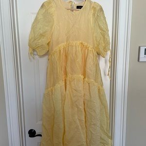 En Saison yellow midi dress NWT size S
